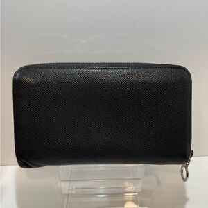 Bvlgari Black Leather Zippy Wallet